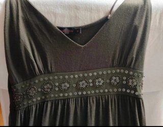 Vestido largo negro Amichi con detalles