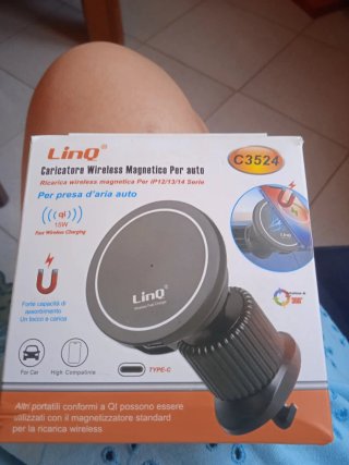 Caricatore Wireless Magnetico Auto LinQ 15W