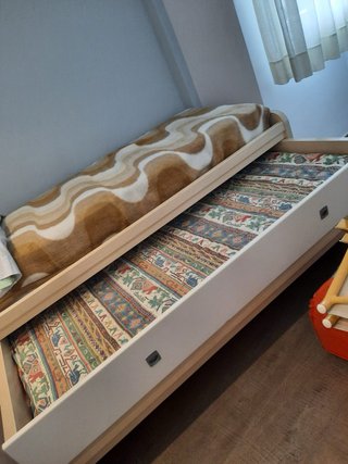 Cama individual con cajones y cama extra con colch