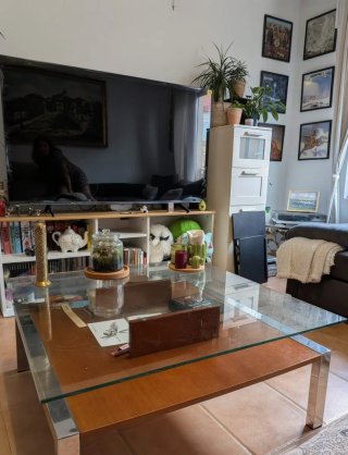 Mesa de centro madera y cristal