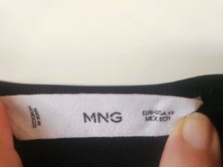 Top Mango Negro Tirantes Drapeado