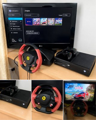 Xbox One con volante y juegos y dos mandos