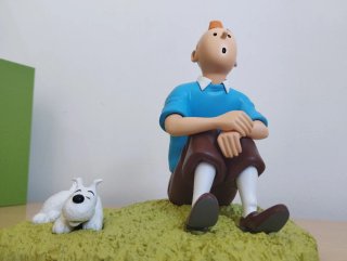 Figura Tintín en la hierba