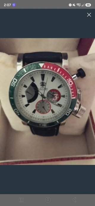 Reloj Calgary Cronógrafo Verde y Plateado