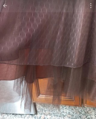 Vestido de tirantes marrón,  de ceremonia