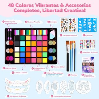 Pintacaras Infantil 48 Colores Lavables