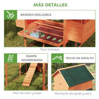 Gallinero Grande Madera Exterior con Nidos