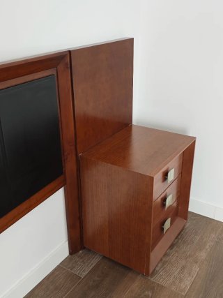 Conjunto cabecero y 2 mesillas madera