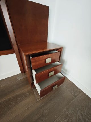 Conjunto cabecero y 2 mesillas madera