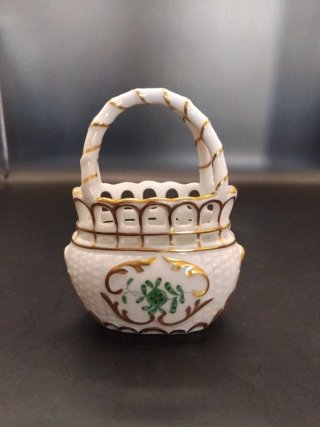 Cesta Herend Porcelana Dorada