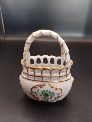 Cesta Herend Porcelana Dorada