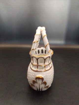 Cesta Herend Porcelana Dorada