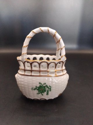 Cesta Herend Porcelana Dorada