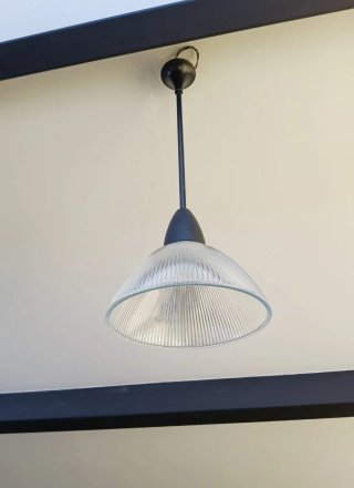 Lámpara colgante industrial cristal metal