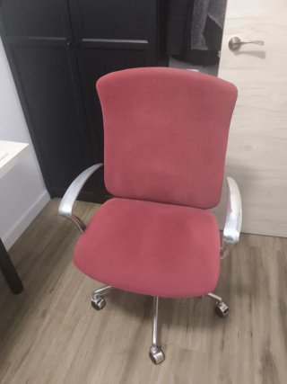 Silla de oficina rojo plateado