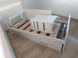 Cama nido con escritorio y almacenaje