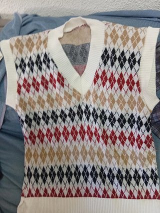 Chaleco de punto Argyle Talla Única