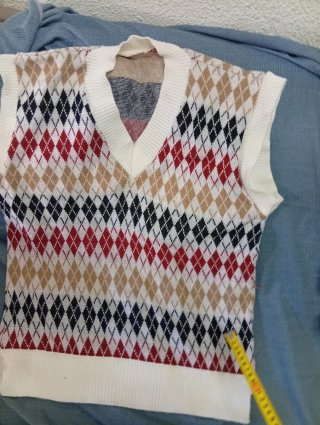 Chaleco de punto Argyle Talla Única
