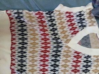Chaleco de punto Argyle Talla Única