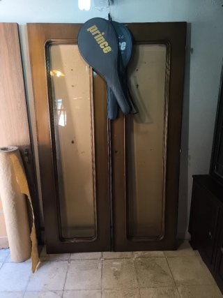 2 Puertas de Madera con Cristal