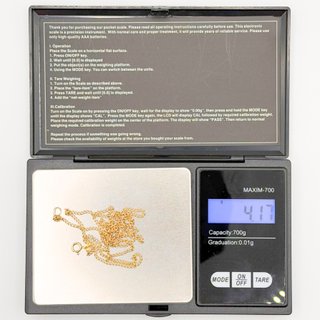 Cadena Bilbao de oro de 18k, 4.17 g, 58 cm.