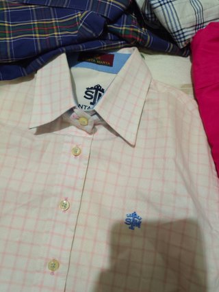 Camisa SANTA MARTA cuadros azul y blanco