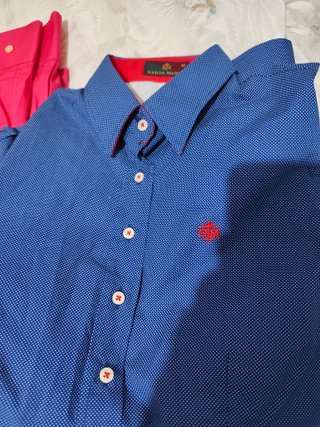 Camisa SANTA MARTA cuadros azul y blanco