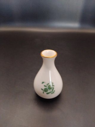 Jarrón Herend Miniatura Porcelana Flores Verdes