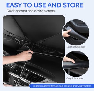 Parasol Coche Delantero Plegable Negro
