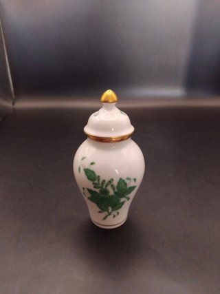 Jarrón Herend Miniatura Porcelana Verde