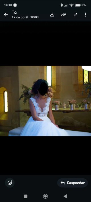 Vestido de Novia Blanco con Encaje Valerio Luna