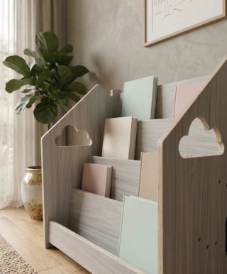 Libreria a terra Montessori per bambini