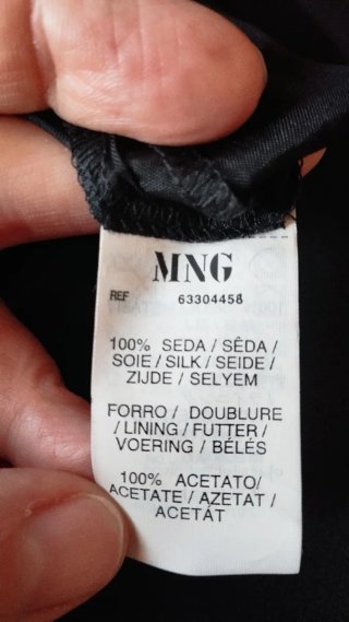 Falda larga seda Mango negra