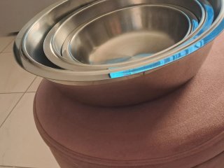 3 Ciotole Acciaio Inox