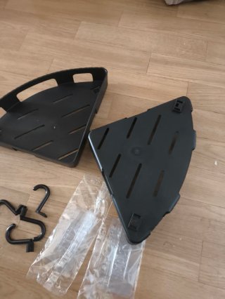 2 Porta Angolo Bagno Adesivo Nero