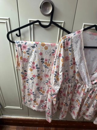 Pijama floral mujer manga larga