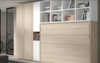 Cama abatible de matrimonio K2 135 con 2 armarios