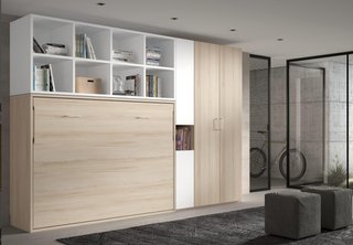 Cama abatible de matrimonio K2 135 con 2 armarios