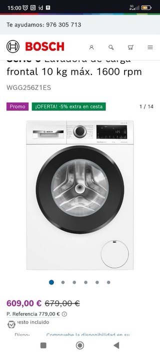 Lavadora Bosch Serie 6 10kg