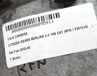 Citroen 20dl40 caja cambios xsara berlina 95911