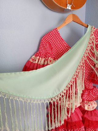 Traje Flamenca Niña Rojo Lunares