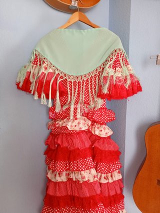 Traje Flamenca Niña Rojo Lunares