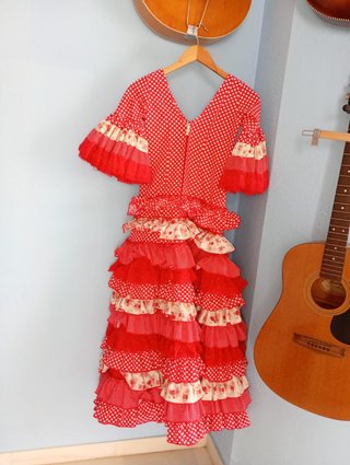 Traje Flamenca Niña Rojo Lunares