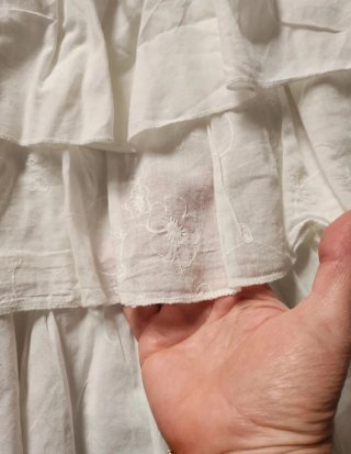 Falda blanca volantes talla única