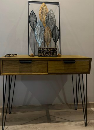 Mueble recibidor madera y metal