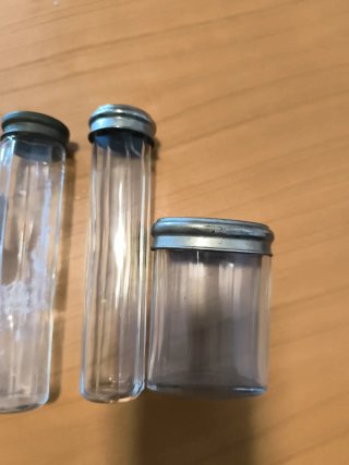 Set toeletta vetro e metallo vintage