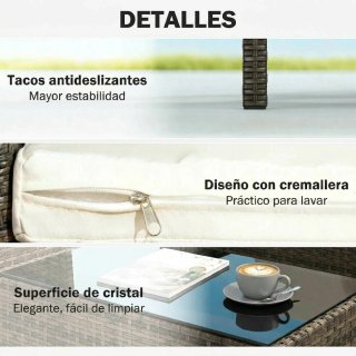 Conjunto Jardín Ratán 4 Piezas