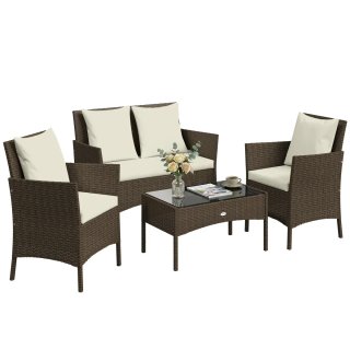 Conjunto Jardín Ratán 4 Piezas