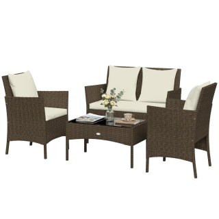 Conjunto Jardín Ratán 4 Piezas