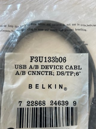 Cable USB A/B Belkin 6 pies